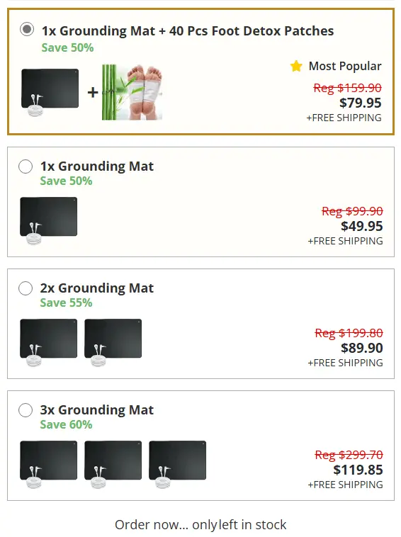 Nooro Grounding Mat Chart